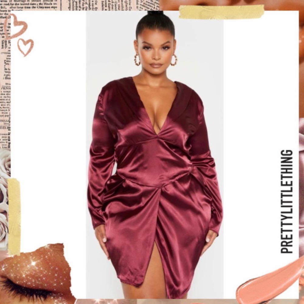 Silky Burgundy Pretty Little Thing  dress